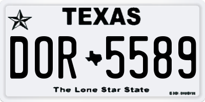 TX license plate DOR5589