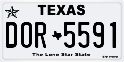 TX license plate DOR5591