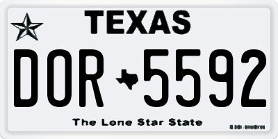 TX license plate DOR5592