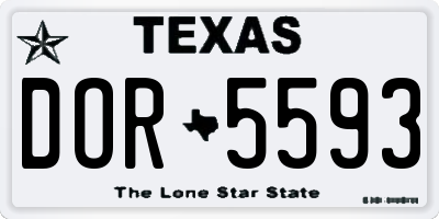 TX license plate DOR5593