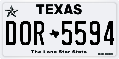 TX license plate DOR5594