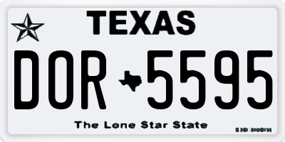 TX license plate DOR5595