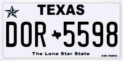 TX license plate DOR5598