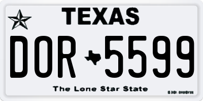 TX license plate DOR5599