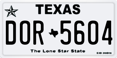 TX license plate DOR5604