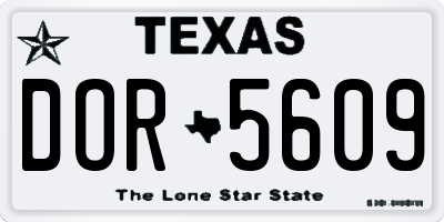 TX license plate DOR5609