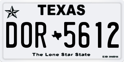 TX license plate DOR5612