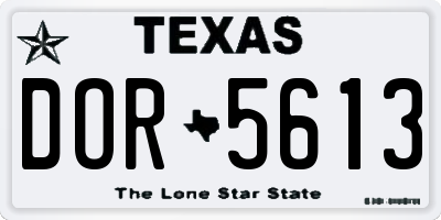 TX license plate DOR5613