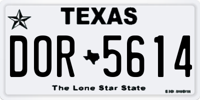 TX license plate DOR5614