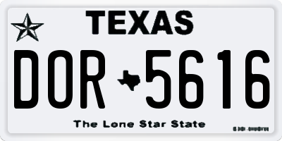 TX license plate DOR5616