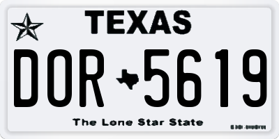 TX license plate DOR5619