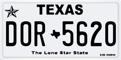 TX license plate DOR5620