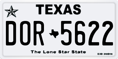 TX license plate DOR5622