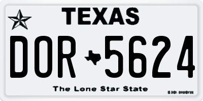 TX license plate DOR5624