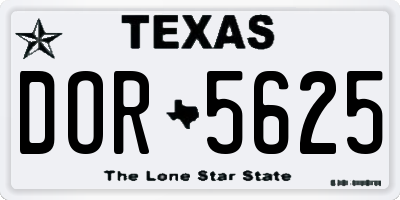 TX license plate DOR5625