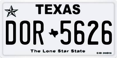 TX license plate DOR5626