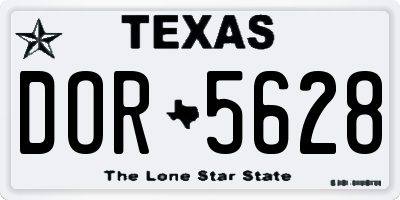 TX license plate DOR5628