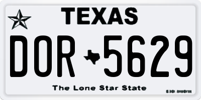 TX license plate DOR5629
