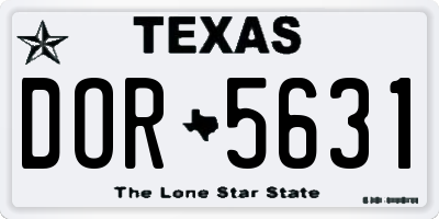 TX license plate DOR5631