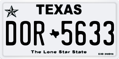 TX license plate DOR5633