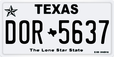 TX license plate DOR5637