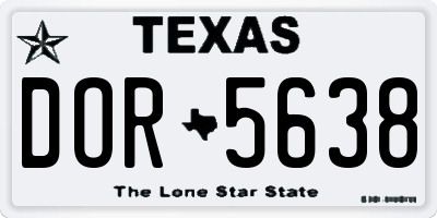 TX license plate DOR5638