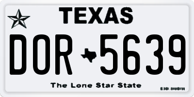 TX license plate DOR5639