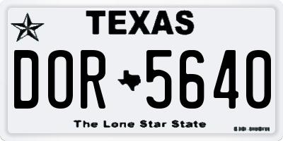 TX license plate DOR5640