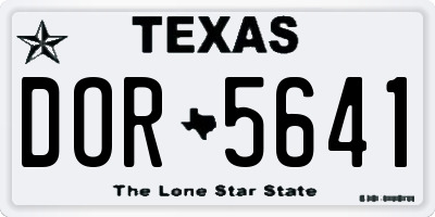 TX license plate DOR5641