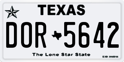 TX license plate DOR5642