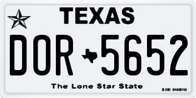 TX license plate DOR5652