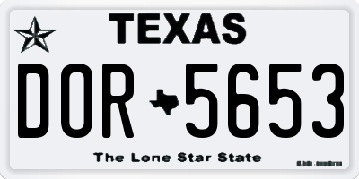 TX license plate DOR5653