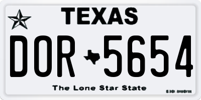 TX license plate DOR5654