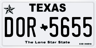 TX license plate DOR5655