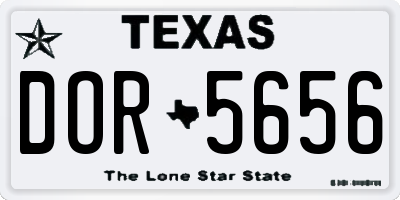 TX license plate DOR5656