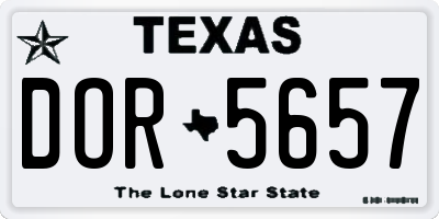 TX license plate DOR5657