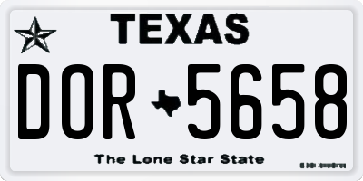TX license plate DOR5658