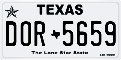 TX license plate DOR5659