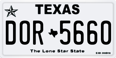 TX license plate DOR5660