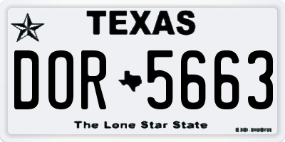 TX license plate DOR5663