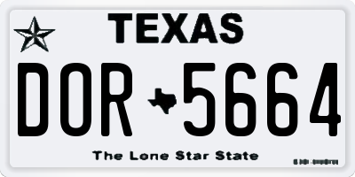 TX license plate DOR5664