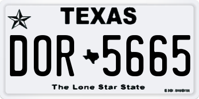TX license plate DOR5665