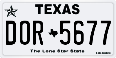 TX license plate DOR5677