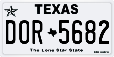 TX license plate DOR5682