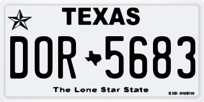TX license plate DOR5683