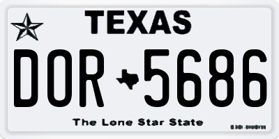 TX license plate DOR5686