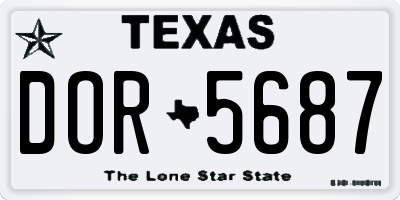 TX license plate DOR5687