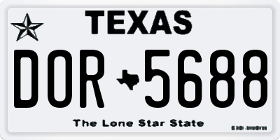 TX license plate DOR5688