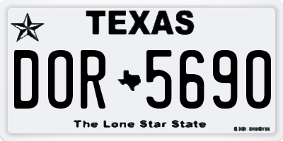 TX license plate DOR5690