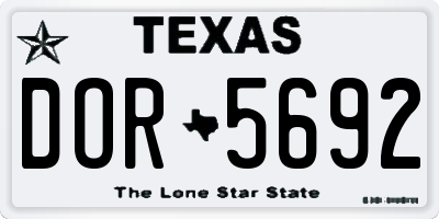 TX license plate DOR5692